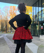 Kids Skirt in Beautiful Red and Black Bow Ankara
