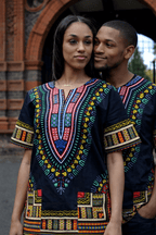 Black Unisex Dashiki Shirt