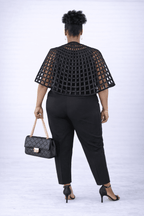 Alex Woven Jet Black African Ankara Print Cape