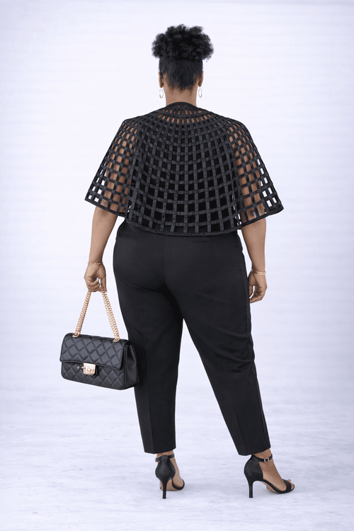 Alex Woven Jet Black African Ankara Print Cape