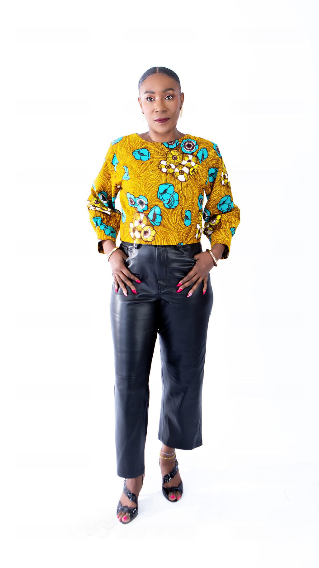 Akinyi Ankara Cropped Floral Top
