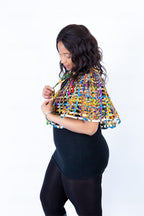 Alex Woven Rainbow African Ankara Print Cape