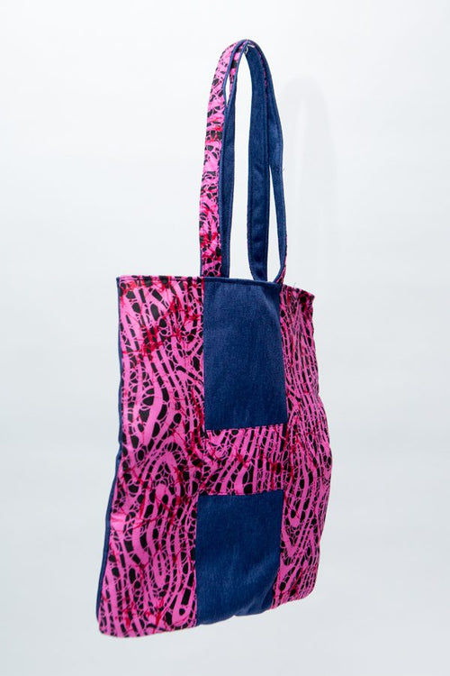 African Handcrafted Ankara Print Tote Bag - Nini