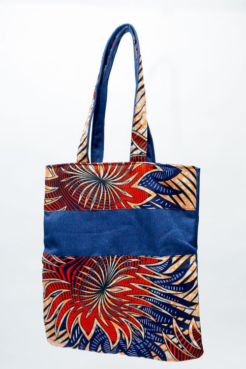 African Handcrafted Ankara Print Tote Bag - Ekow
