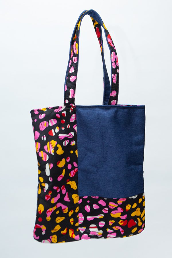 African Handcrafted Ankara Print Tote Bag - Aku