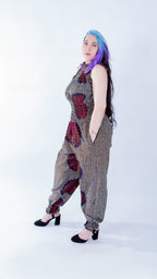 Vibrant Helen High Neck Floral Ankara Print Jumpsuit
