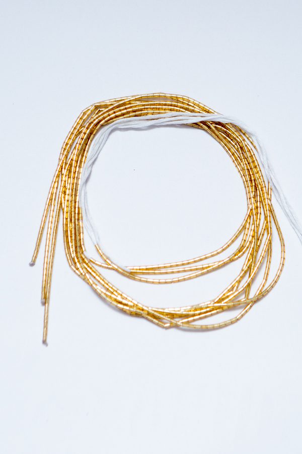 Handmade African Waist Beads with Thread Ties- Gold