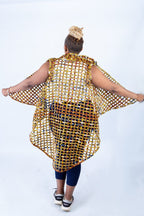 Berta Colourful Woven Asymmetrical Collared Kimono
