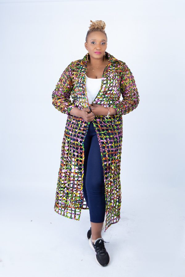 Tiana Multi-Colour Ankara Weaved Long Puff Sleeve Throw