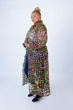 Tiana Multi-Colour Ankara Weaved Long Puff Sleeve Throw