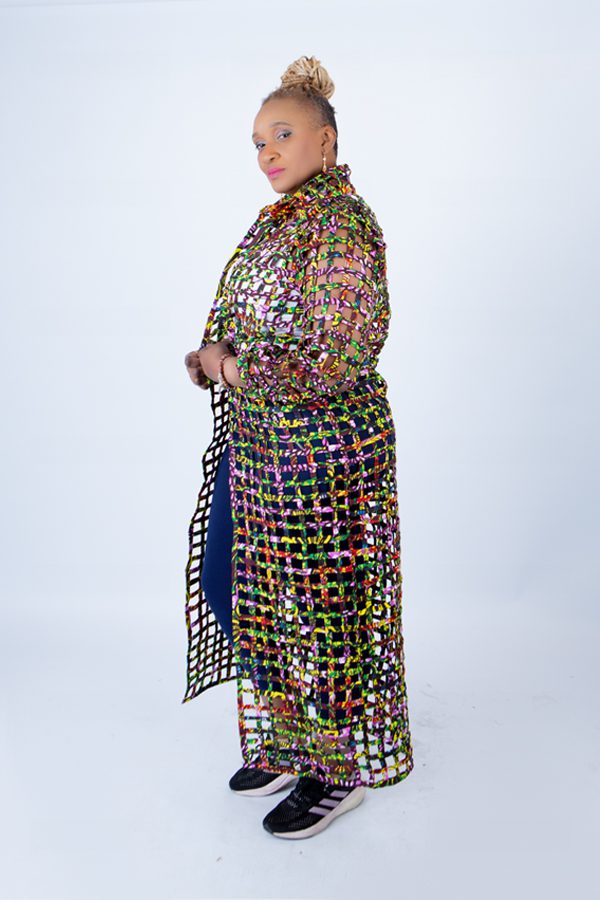Tiana Multi-Colour Ankara Weaved Long Puff Sleeve Throw
