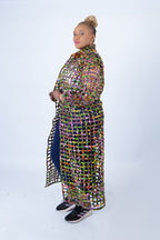 Tiana Multi-Colour Ankara Weaved Long Puff Sleeve Throw