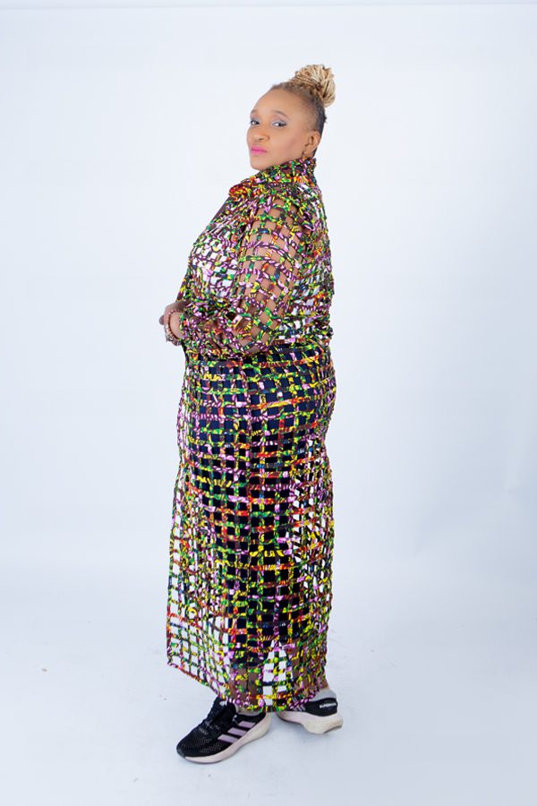Tiana Multi-Colour Ankara Weaved Long Puff Sleeve Throw