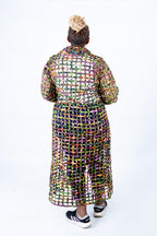 Tiana Multi-Colour Ankara Weaved Long Puff Sleeve Throw