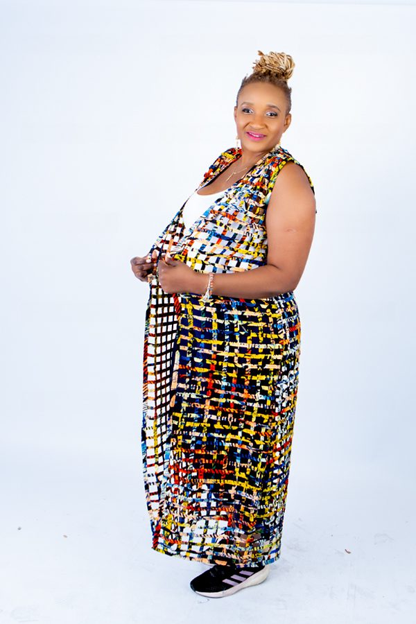 Multi-colour Ada Ankara Weaved Maxi Sleeveless Kimono