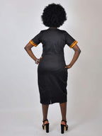 Dashiki & Polished Cotton Mix Midi Dress