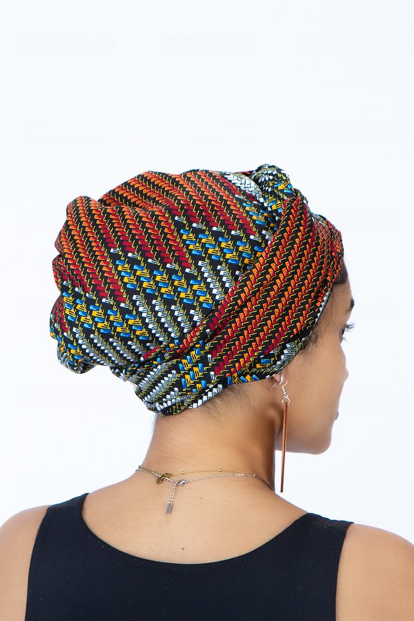 Teki Headwrap in Brown Hues Ankara African Print
