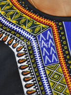 Black Dashiki Print Shirt