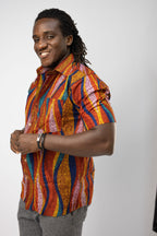 Rainbow African Ankara Best Customisable Stylish Men Shirt