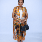 Multicoloured Ankara Weaved Maxi Sleeveless Kimono - Afolabi