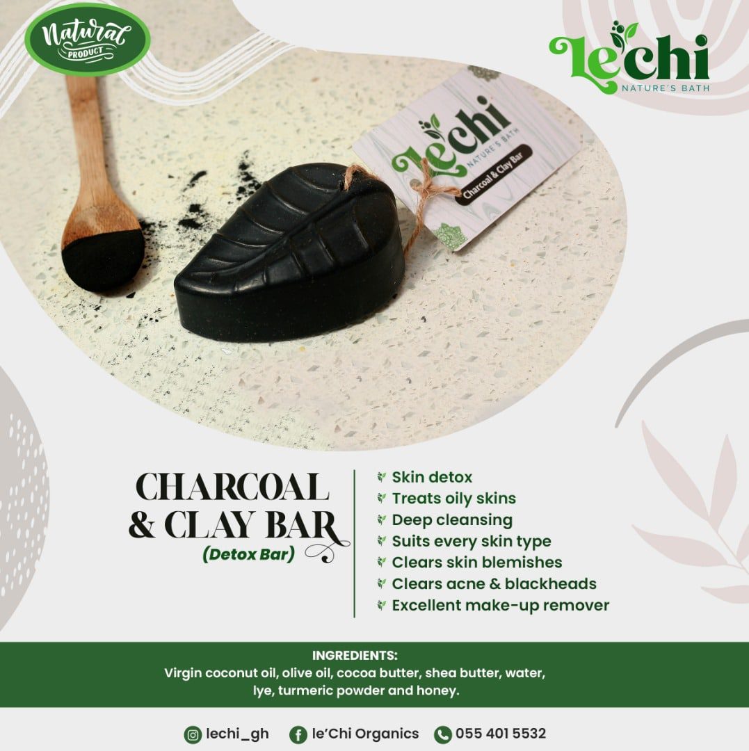 Le'chi Charcoal & Clay Bar 85g