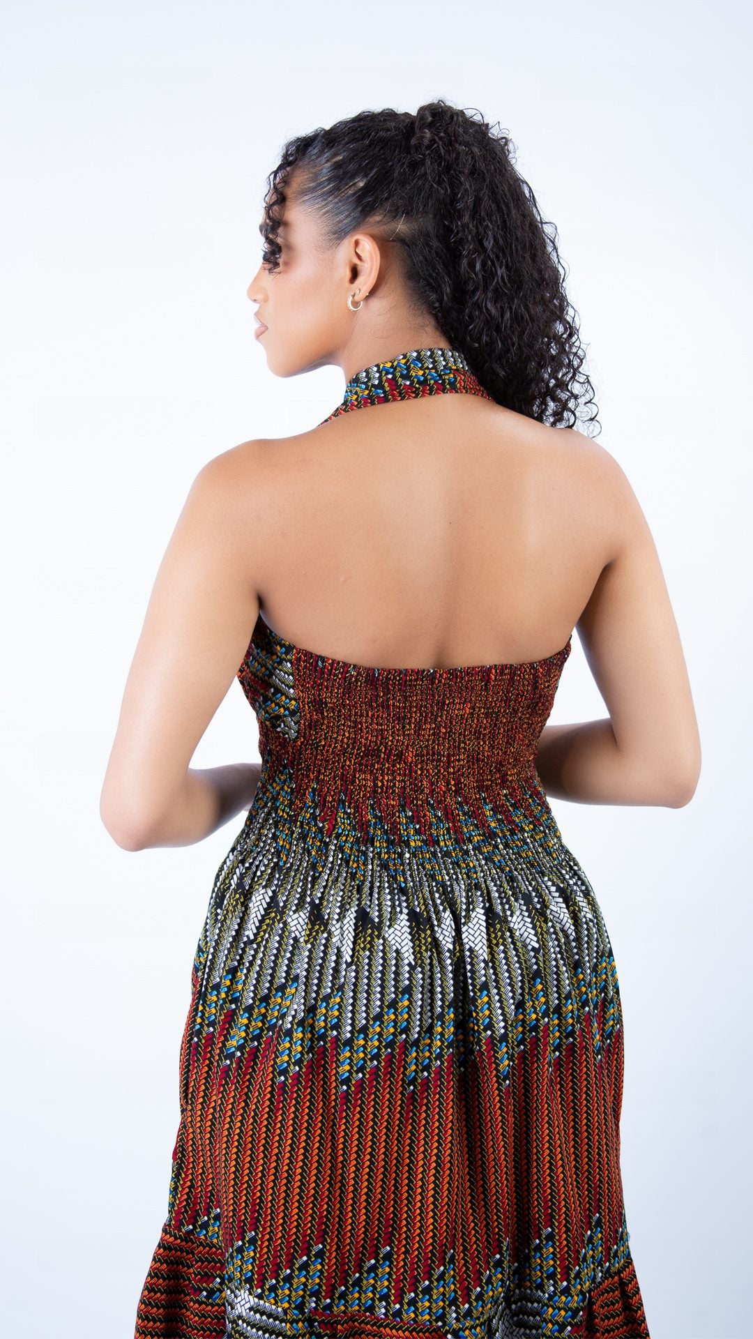 Sweetie Browning Beautiful Ankara Halter Swing Dress