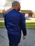 Navy Blue & Gold African Embroidered Shirt