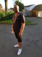 Black African Dashiki Shirt & Short Pants Set