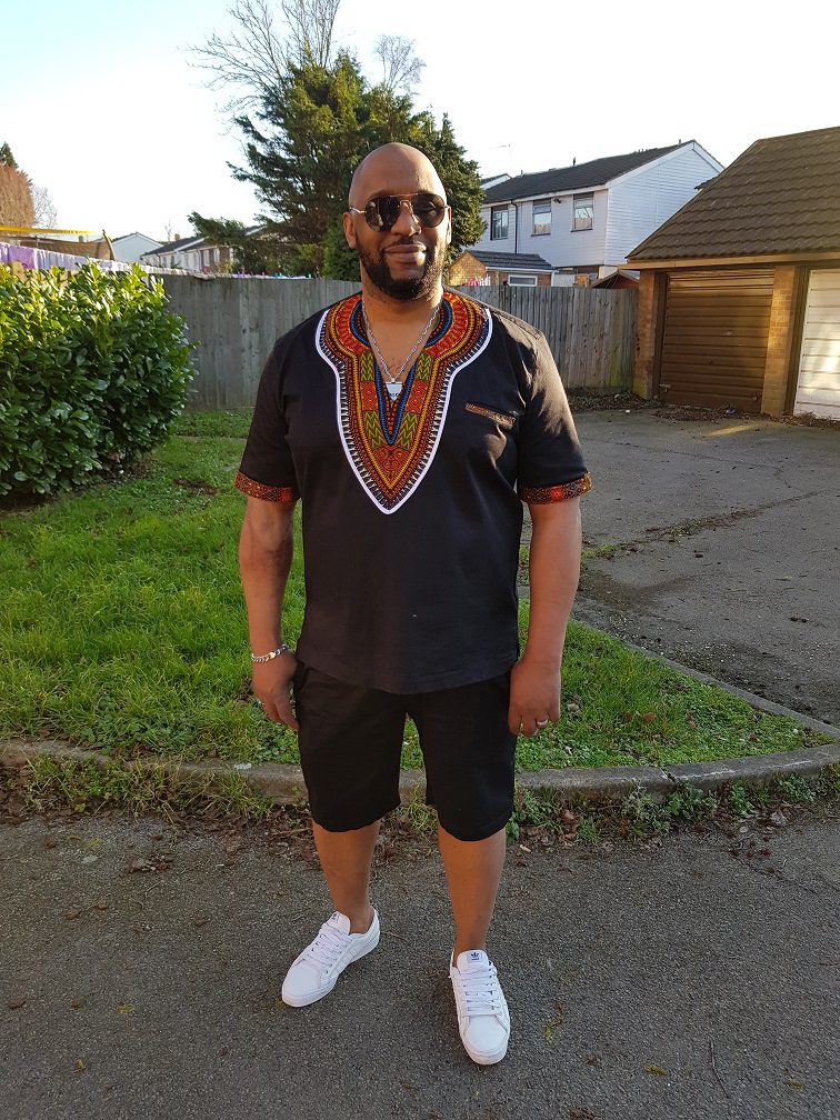 Black African Dashiki Shirt & Short Pants Set
