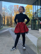 Kids Skirt in Beautiful Red and Black Bow Ankara