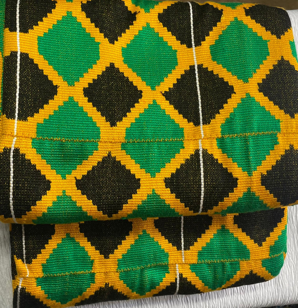Jamaican Style Beautiful Authentic Handwoven Kente Cloth