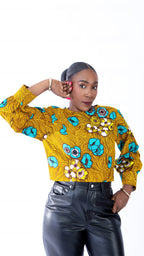 Akinyi Ankara Cropped Floral Top