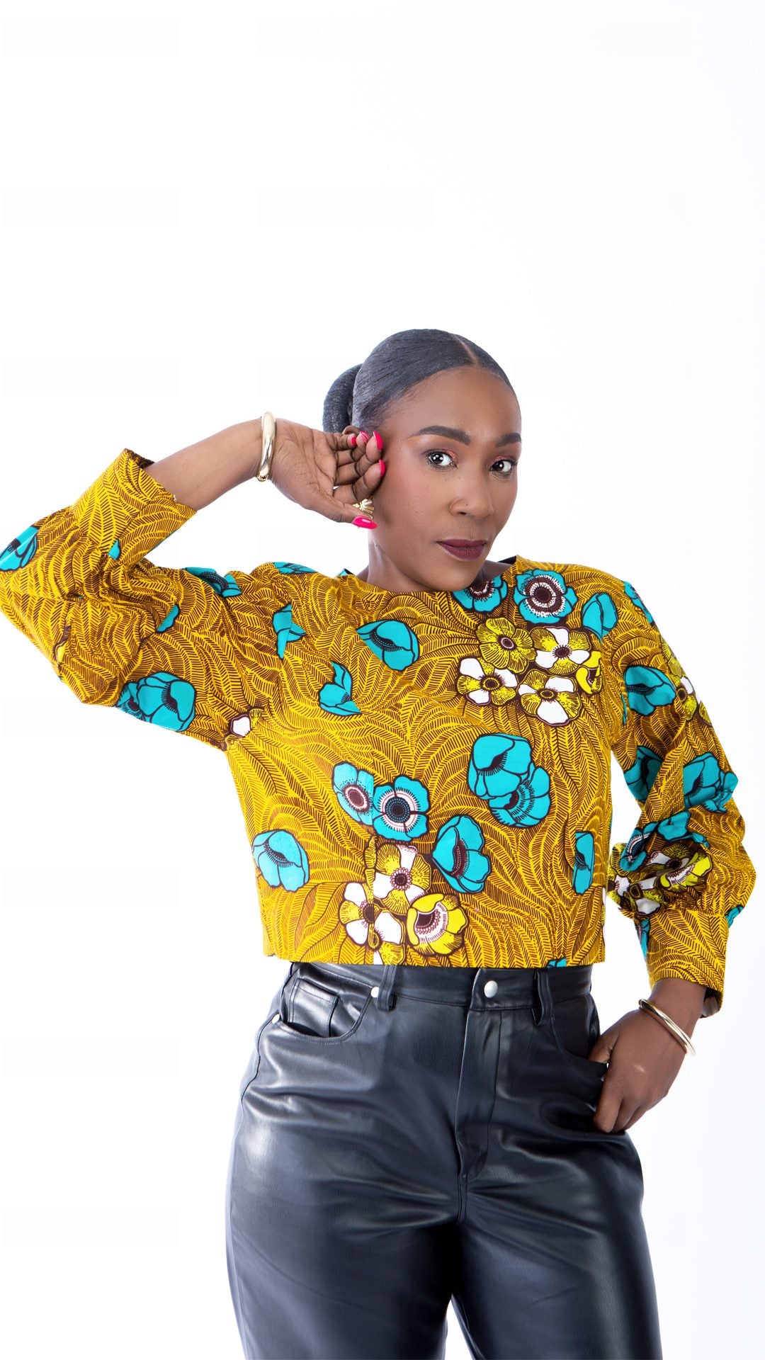 Akinyi Ankara Cropped Floral Top