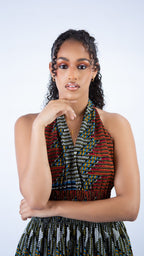 Sweetie Browning Beautiful Ankara Halter Swing Dress