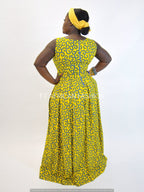 Yellow Ankara Print Maxi Dress
