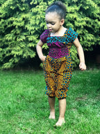 Joyce  Purple African Ankara Print Kid's Jumpsuit