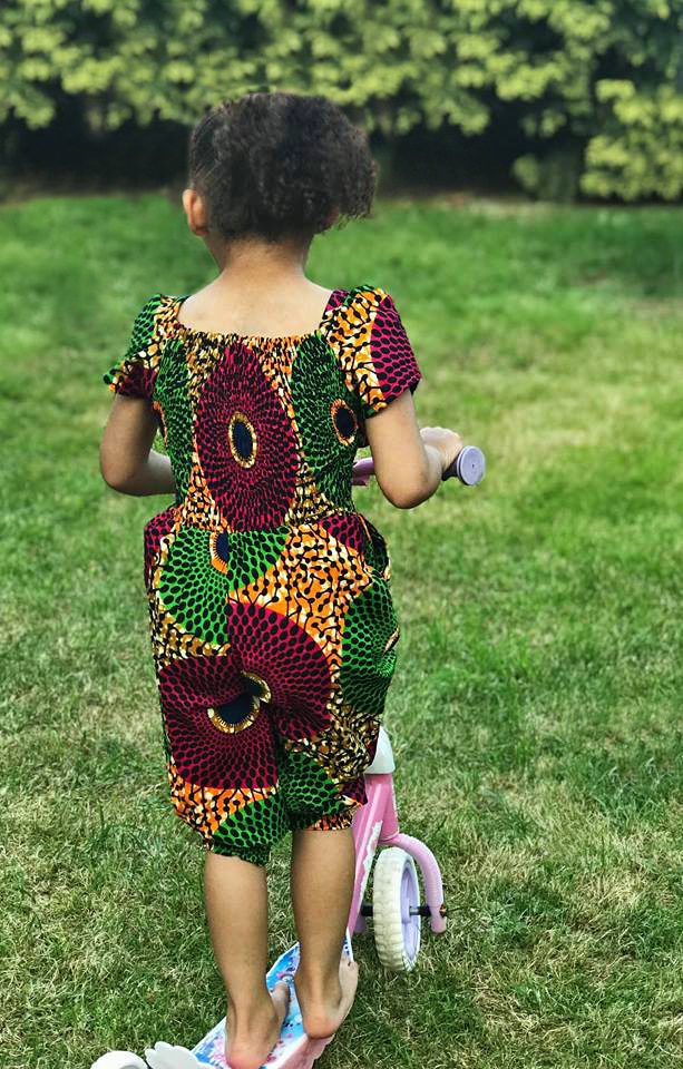Adorable Vintage Girls Style Ankara Jumpsuit.