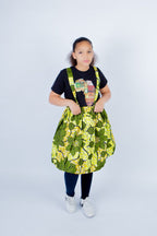 Girl's Playful Harness Skirt in Lemon Ankara print