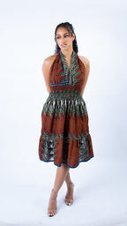 Sweetie Browning Beautiful Ankara Halter Swing Dress