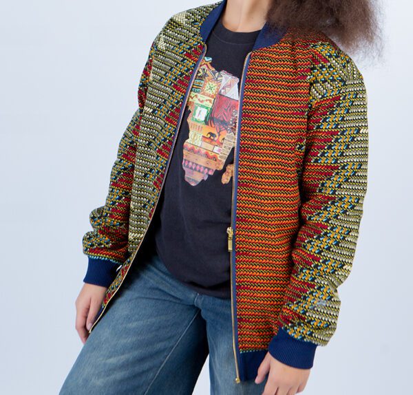 Teens Unisex Abeba African Print Bomber Jacket