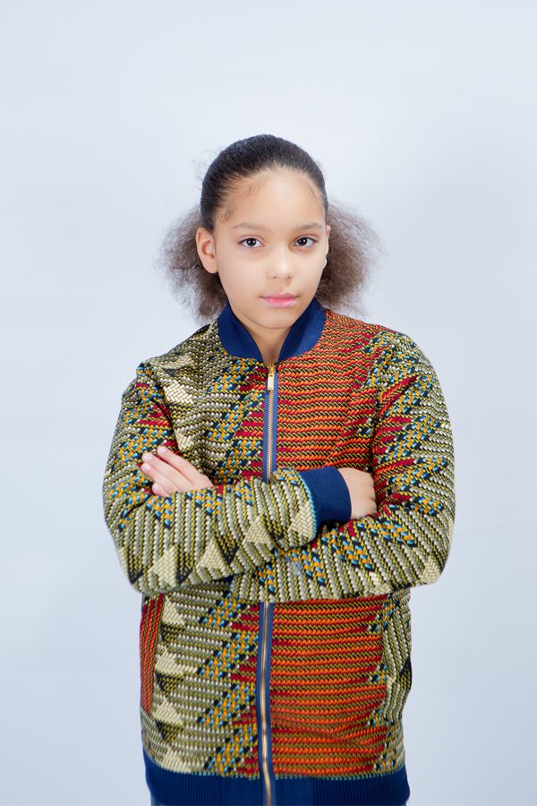 Teens Unisex Abeba African Print Bomber Jacket