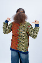 Teens Unisex Abeba African Print Bomber Jacket
