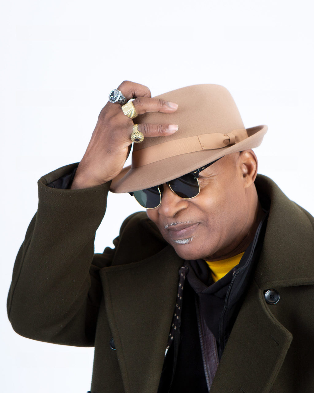 Men's Fedora Hat in Basic Beige with Ribbon