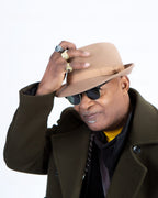 Men's Fedora Hat in Basic Beige with Ribbon