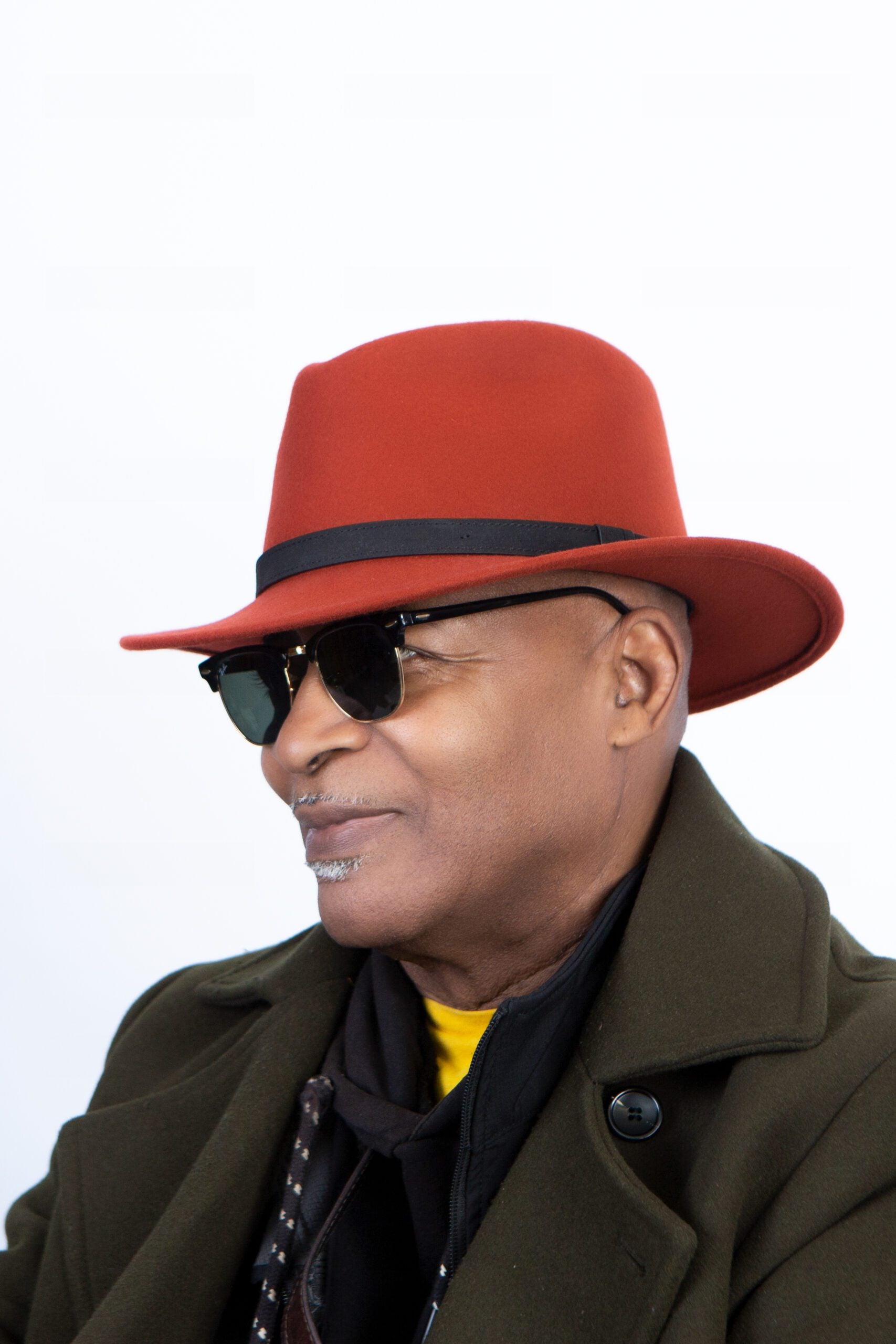 Fedora Hat in Rusty Orange with Black Belt