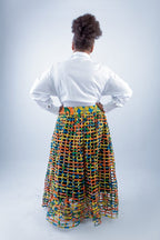 Byran Weaved Stylish African Mix Ankara Print Skirt