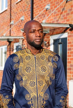 Navy & Gold Embroidered Shirt