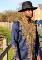 Navy & Gold Embroidered Shirt