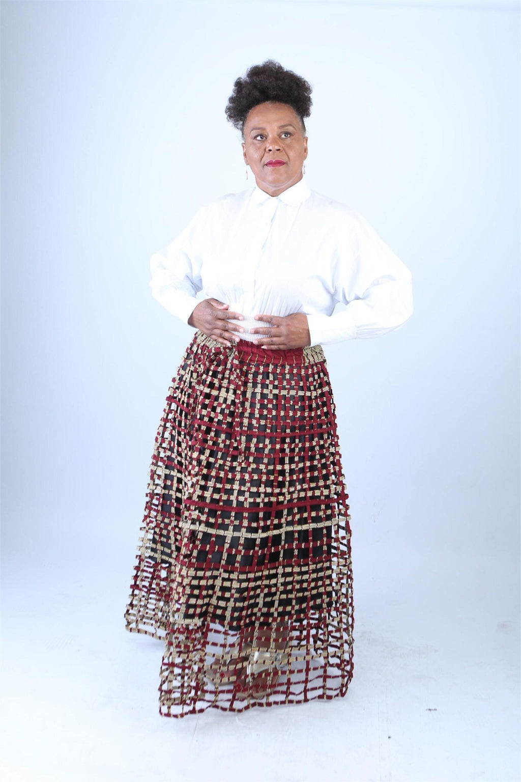 Mita Weaved Stylish African Mix Ankara Print Skirt