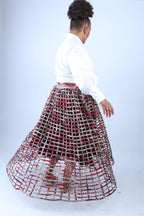 Mita Weaved Stylish African Mix Ankara Print Skirt